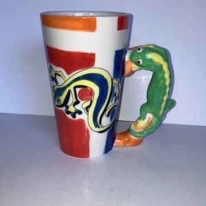 Colorful Lizard Handle Tall‎ Mug